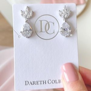 DARETH COLBURN FLEURETTE CZ BRIDAL EARRINGS